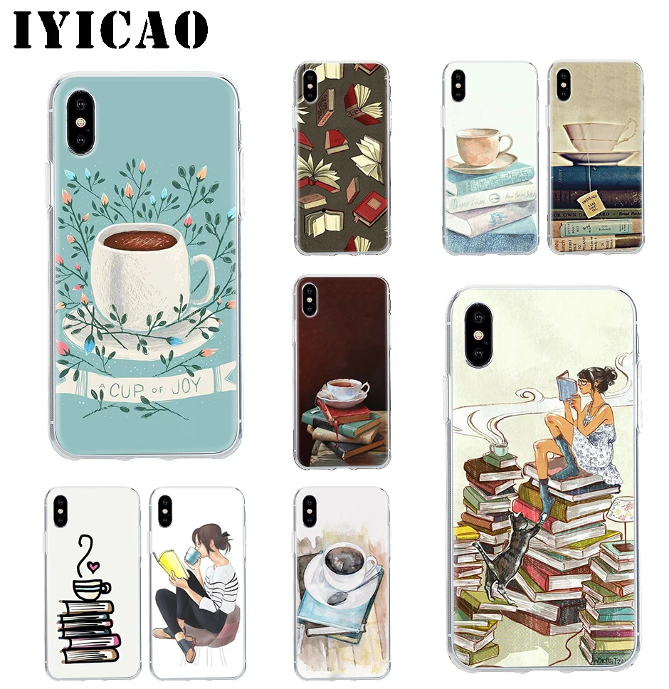 IYICAO First coffee book Hard Case Cover Shell for iPhone 4 4s 5 5s Se 6 7 7plus 8 8Plus X XS MAX XR 6s Plus 11 pro max | Мобильные