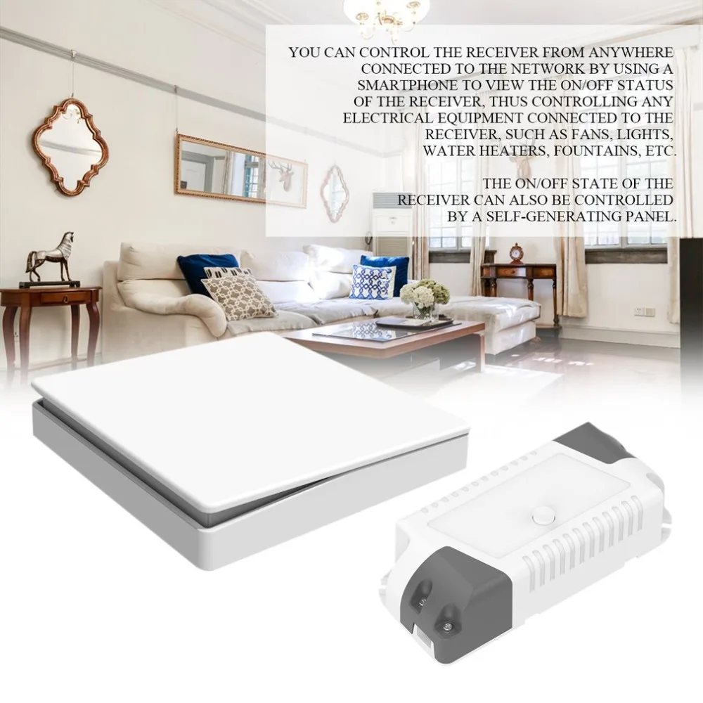 

WiFi Smart Wall Light Switch Mobile Phone APP Remote Control Wireless Keyless Wall Switch Panel RF Relay Receiver
