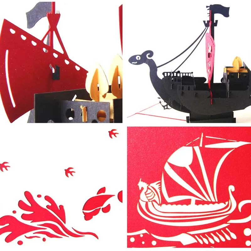  Hollow-carved 3D Sculpture Invitation Card Kids Birthday Gift Creative Folding Greeting Cards - 4.00029E+12
