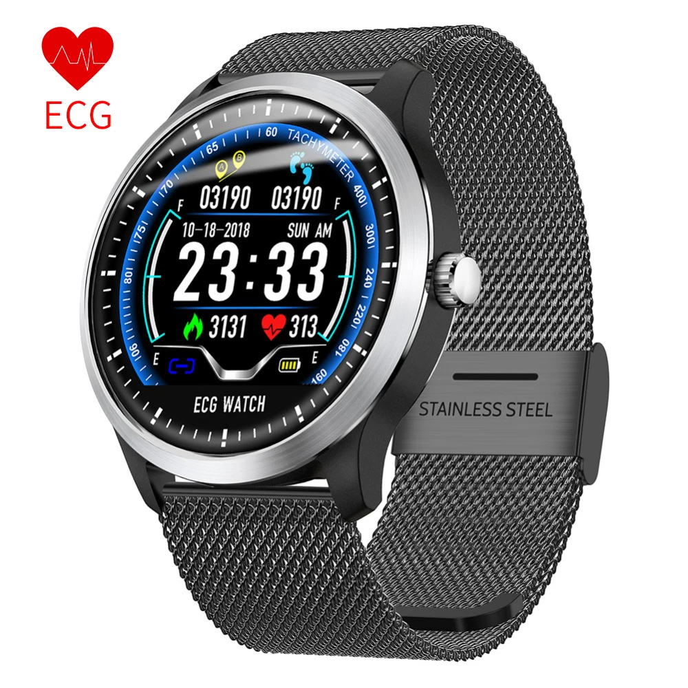 MNWT новые N58 Смарт часы ECG PPG цветной дисплей Мониторинг давления сердца IP67
