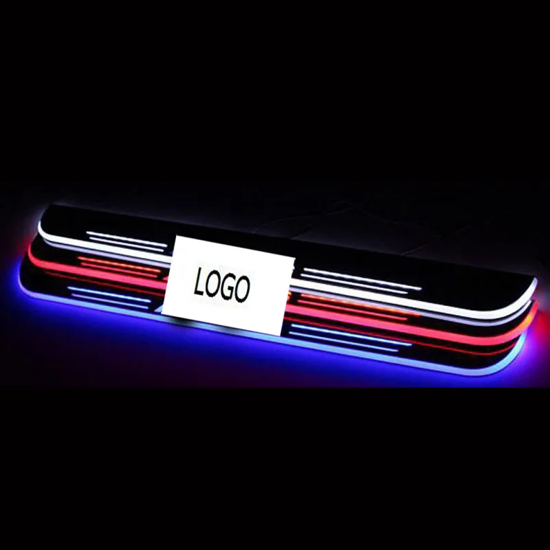 Car Decoration Accessories LED Door Sills Scuff Plate For BMW X6 E71 2010 2014 Welcome pedal LED ...