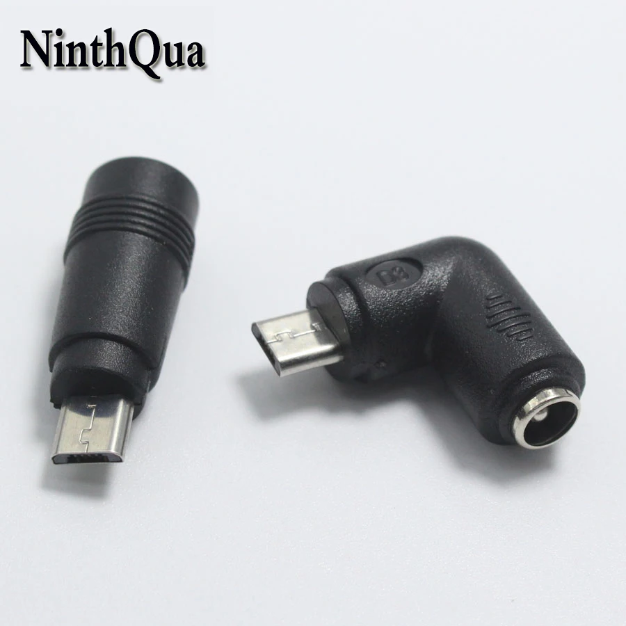 

NinthQua 1pcs 5.5 x 2.1 mm Female jack to Micro USB Male 5 Pin DC Power Plug Connector Adapter for V8 Android