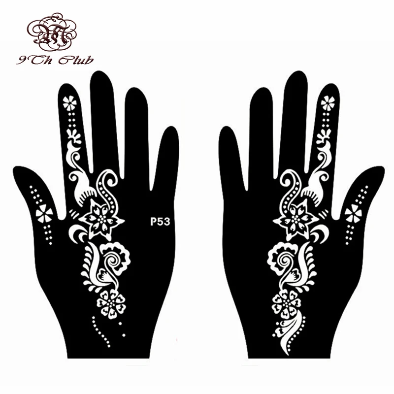 2pcs hand henna stencil left right hand mehndi henna
