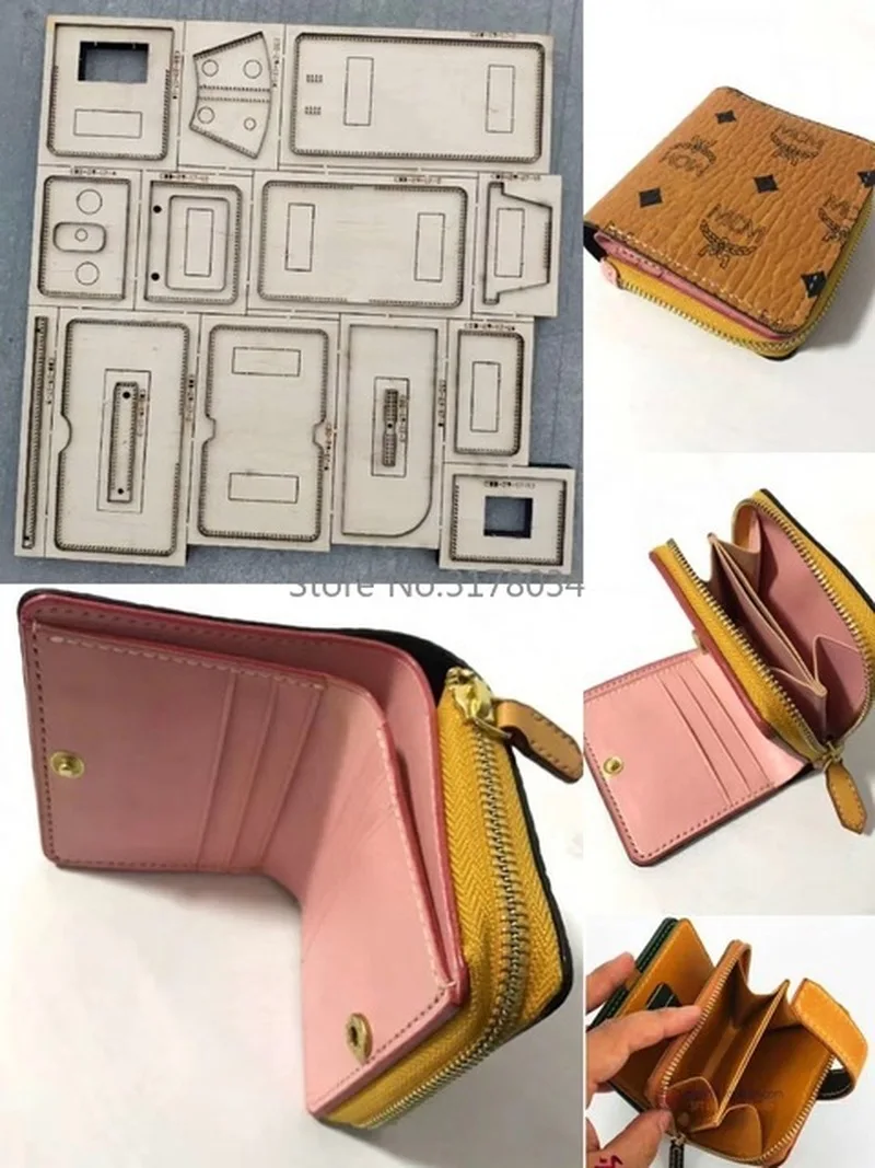 

2019 Japan Steel Blade Rule Die Cut Steel Punch Zipper Short Wallet Cutting Mold Wood Dies for Leather Cutter for Leather Crafts