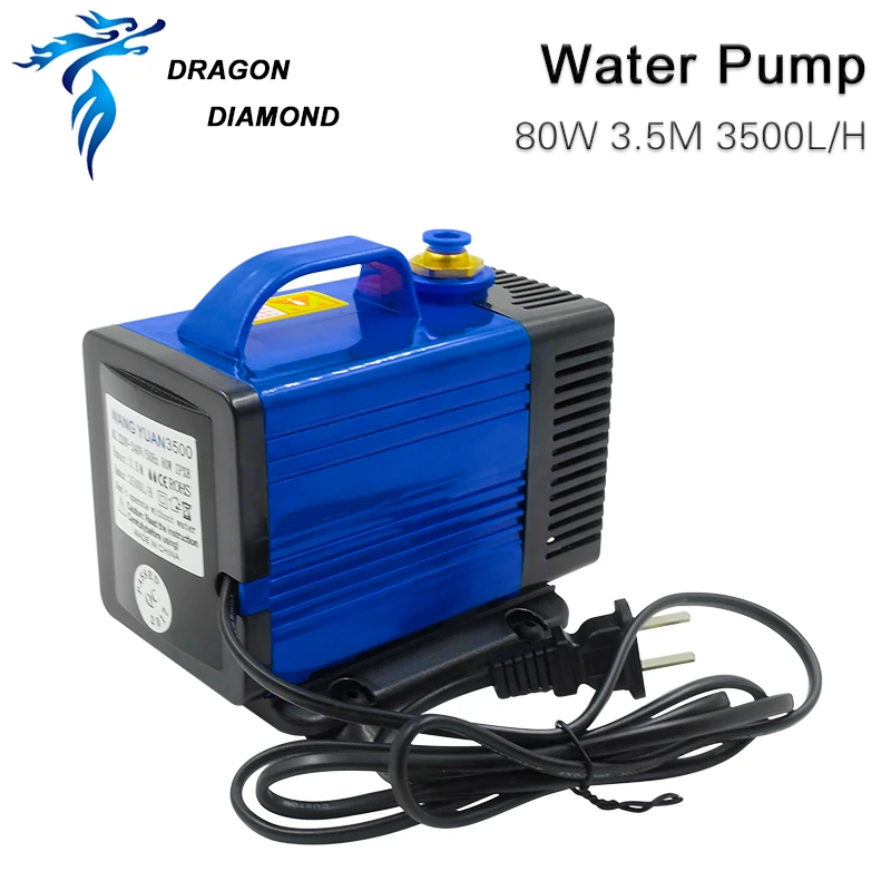 Погружной водяной насос 80 Вт 3,5 м 3500л/ч IPX8 220 В для CO2 лазерной гравировки и резки