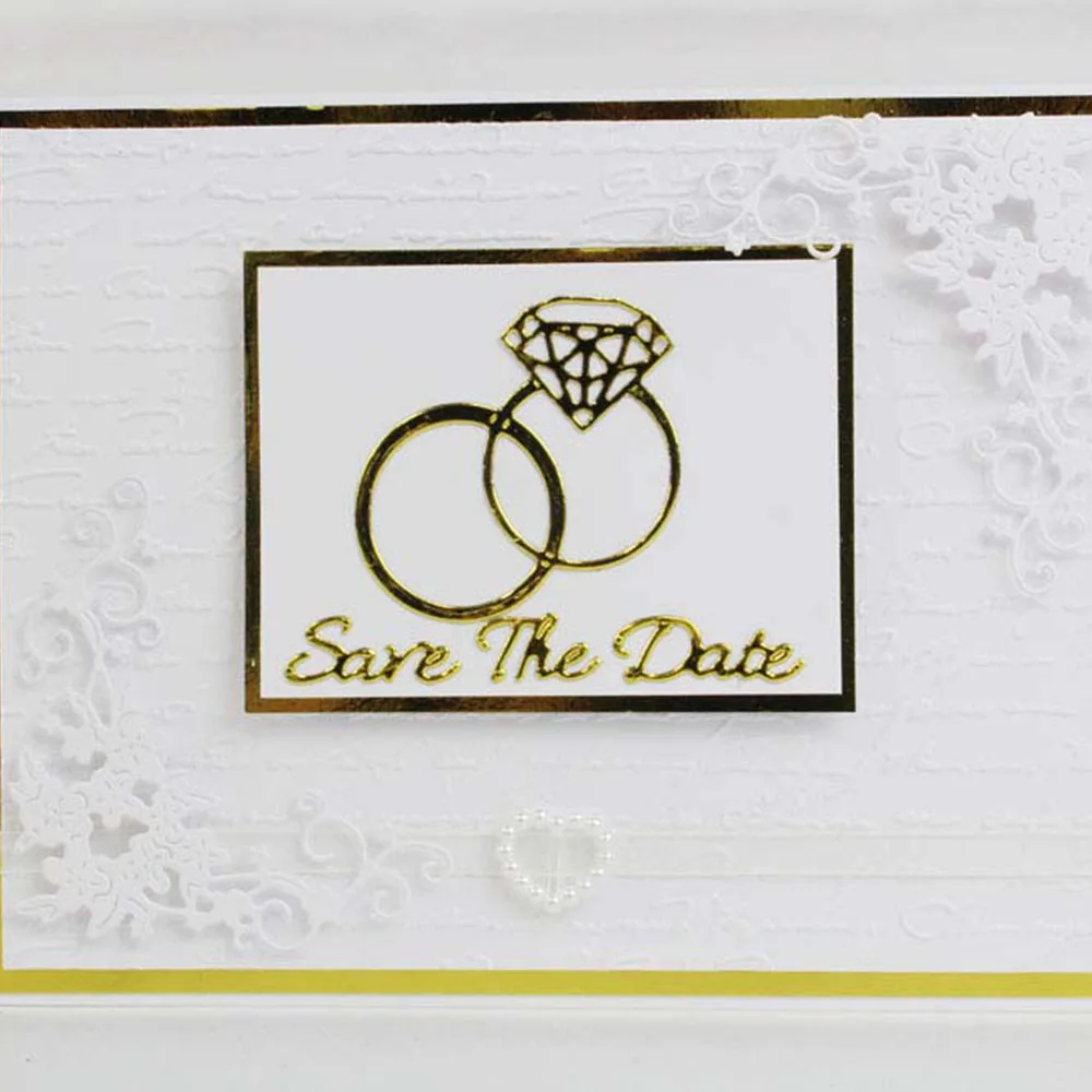 

YaMinSanNiO Die Cuts Couple Layering Dies Love Rings Dies Scrapbooking Wedding Metal Cutting Dies Embossing Cards