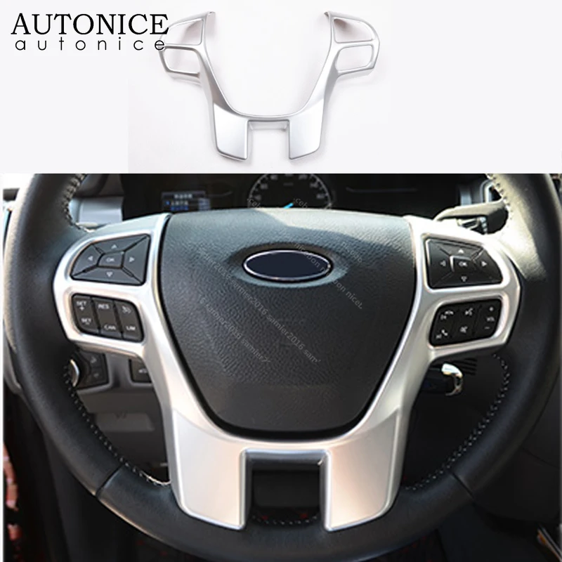 

Steering Wheel Frame Decorator Cover trim fit for Ford Ranger Everest Endeavour 2015-2019