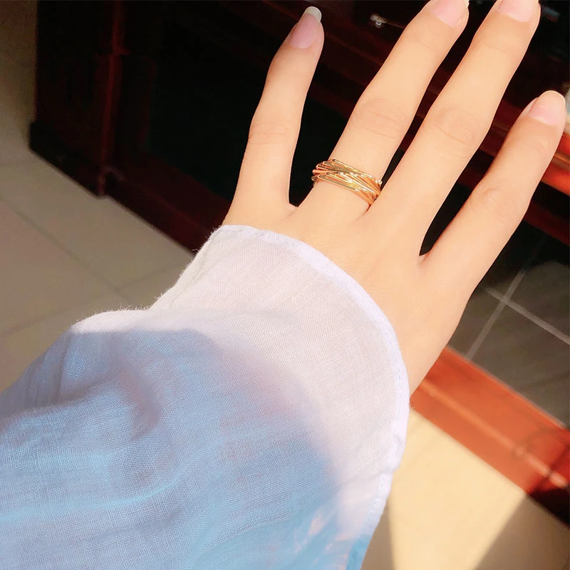 HUANZHI корейские новые геометрические ромбовидные несимметричные Многослойные намотанные полые кольца с крестом из сплава для женщин и девушек указательный палец
