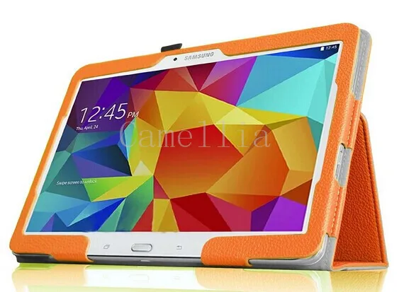 CucKooDo 100 шт/партия Тонкий складываемый чехол кейс для samsung Galaxy Tab4 10,1 ''T530 Tablet(с Умной крышкой автоматического пробуждения/сна - Цвет: Orange