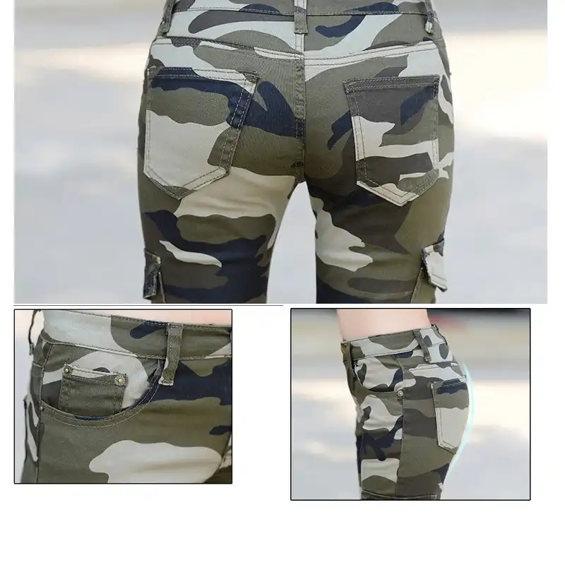 camo moto jeans womens