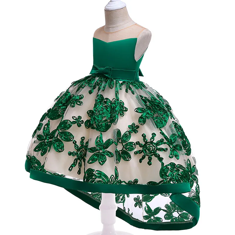 Платья для первого причастия для девочек, бальное платье для девочек, дамское платье детская одежда костюм-пачка для малышей 3-10 лет, T5096 - Цвет: green