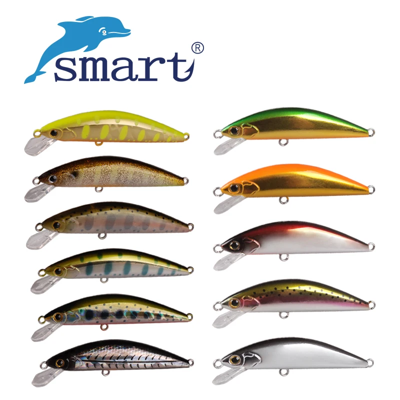 Smart Minnow Fishing Lure Sinking Bait Con Vmc Hook Plastic Hard Fishing Tackle 5.5Cm 4.6G