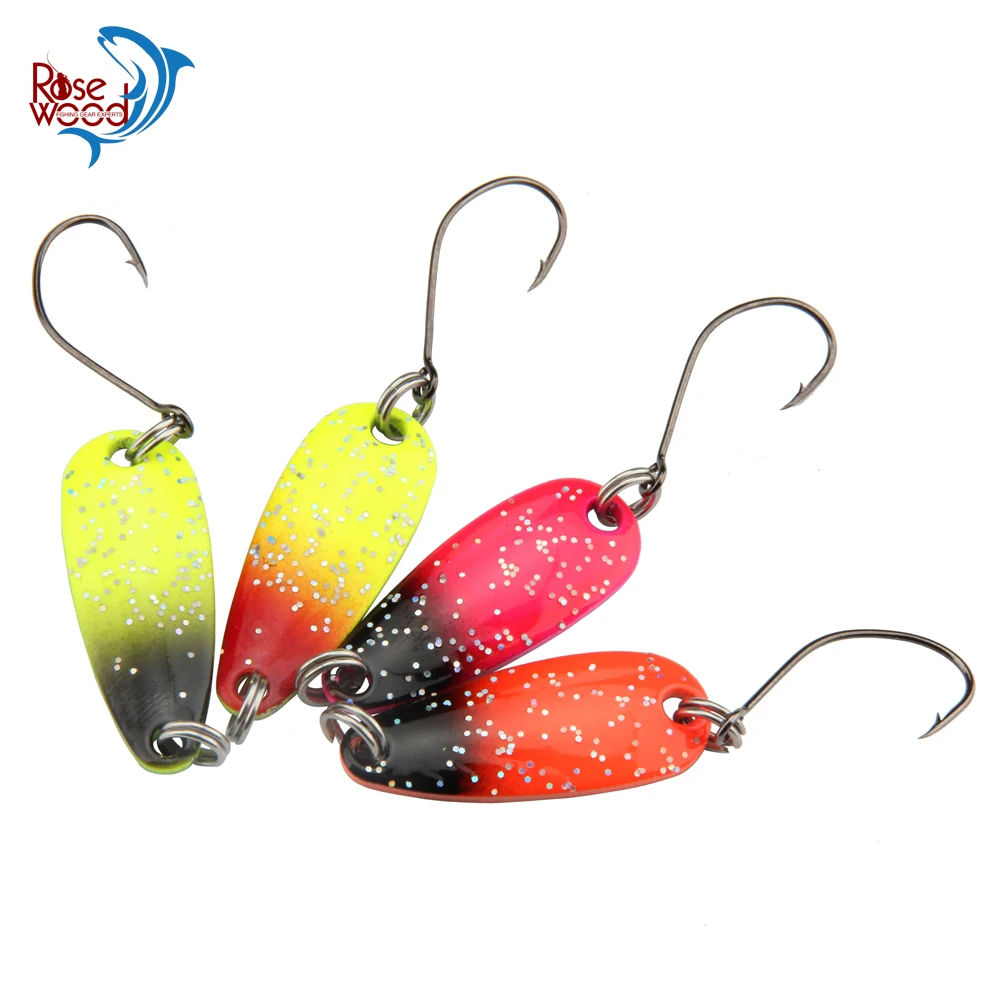 ROSEWOOD 4pcs 3g Multi Color Painting Micro Fishing Spoon Trout Lures