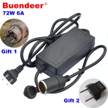 Buendeer 72 Вт 6a автомобильный прикуриватель адаптер переменного тока 220 В Мощность питания переменного тока в 12 В DC преобразователь домашнего использования освещение трансформатор ЕС Plug