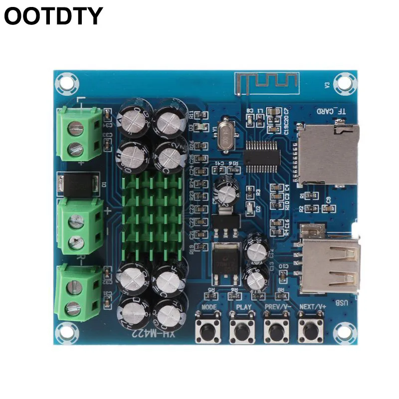 2x50 Вт DC 12-24 В TPA3116D2 Поддержка двух каналов стерео Bluetooth цифровой аудиоприемник усилитель плата модуль для поддержки TF карты U диск