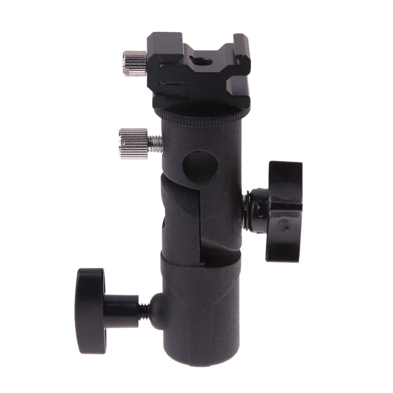 E Shape Universal Metal Flash Bracket Stand Hot Shoe Speedlite Umbrella Holder with 1/4 E Shape Universal Metal Flash Bracket Stand Hot Shoe Speedlite Umbrella Holder with 1/4