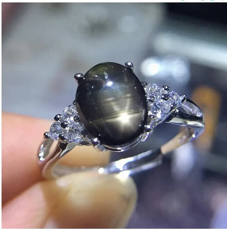 Natural real blue sapphire ring 925 sterling silver Fine handworked jewelry Finger rings Gem Size 7*9mm