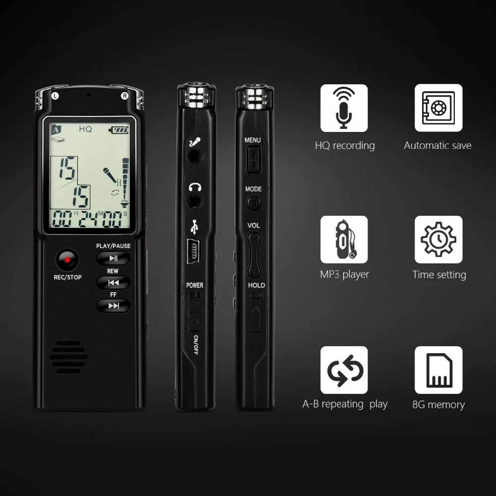 NOYAZU T60 цифровой Аудио Диктофон 16 Гб диктофон оригинальный USB Профессиональный 96