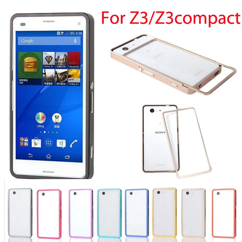 For Sony Xperia Z3 Compact Case Ultrathin Hybrid Hard Aluminum Metal Bumper Cover For Sony Z3