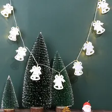 Световая цепочка металлический звенящие колокольчики рождественские праздничные светильники строка украшение для дома, сада ярких с 10 Светодиодный Люстра с бусинами T1