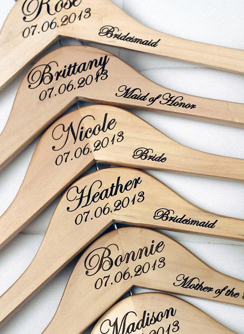 Free shipping Personalized bride bridesmaid groom wedding hanger with