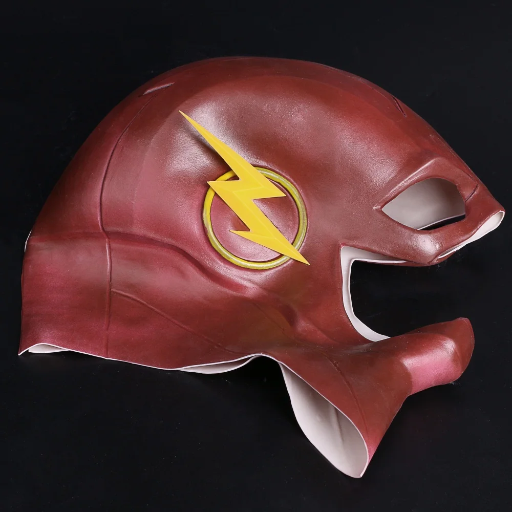 The Flash Mask DC Barry Allen Mask Cosplay Costume Prop Halloween Full Head Latex Party Masks (6)