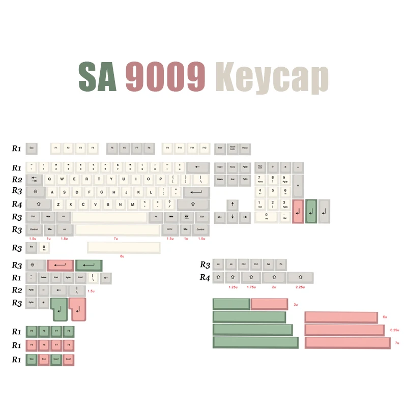 

SA 9009 keycaps Thick PBT Dye Sub Keycap for GH60 DZ60 KBD75 tada68 60 87 104 mx Mechanical Keyboard