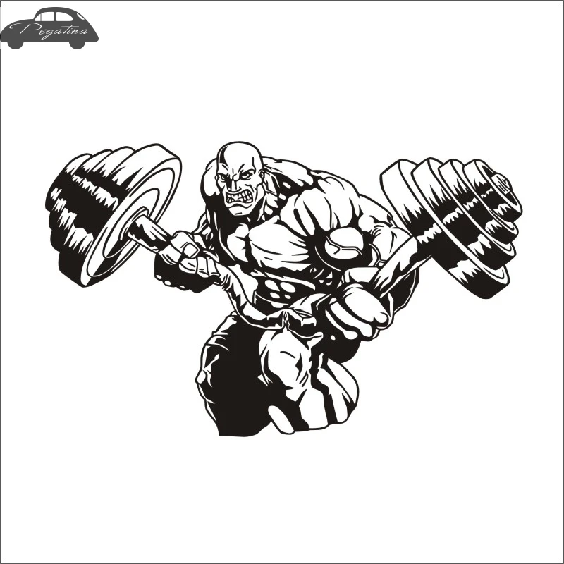 

Pegatina Car Gym Sticker Fitness Barbell Decal Body-building Posters Vinyl Wall Decals Quadro Parede Decor Mural Gym Sticker