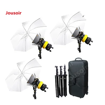 

3x80W LED V-lock Power+3 Stand +Umbrellax3 Bi-color High CRI Spotlight For Video CD15