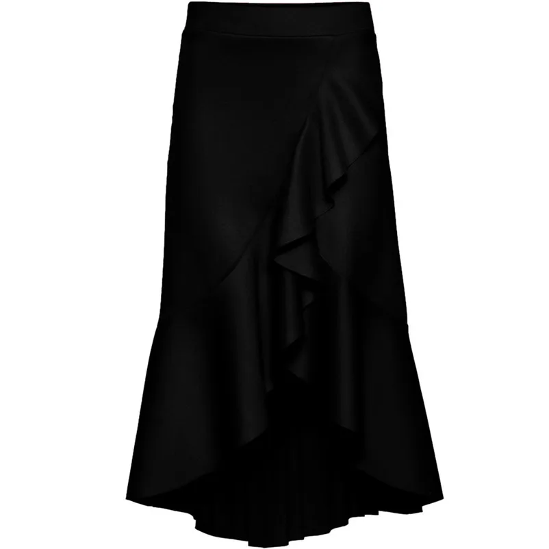 HOT sell Fashion 2018 Summer style skirts womens Irregular Lotus Leaf Skirt Ladies Casual Knee Length skirt Femme Saia Y05#N (3)
