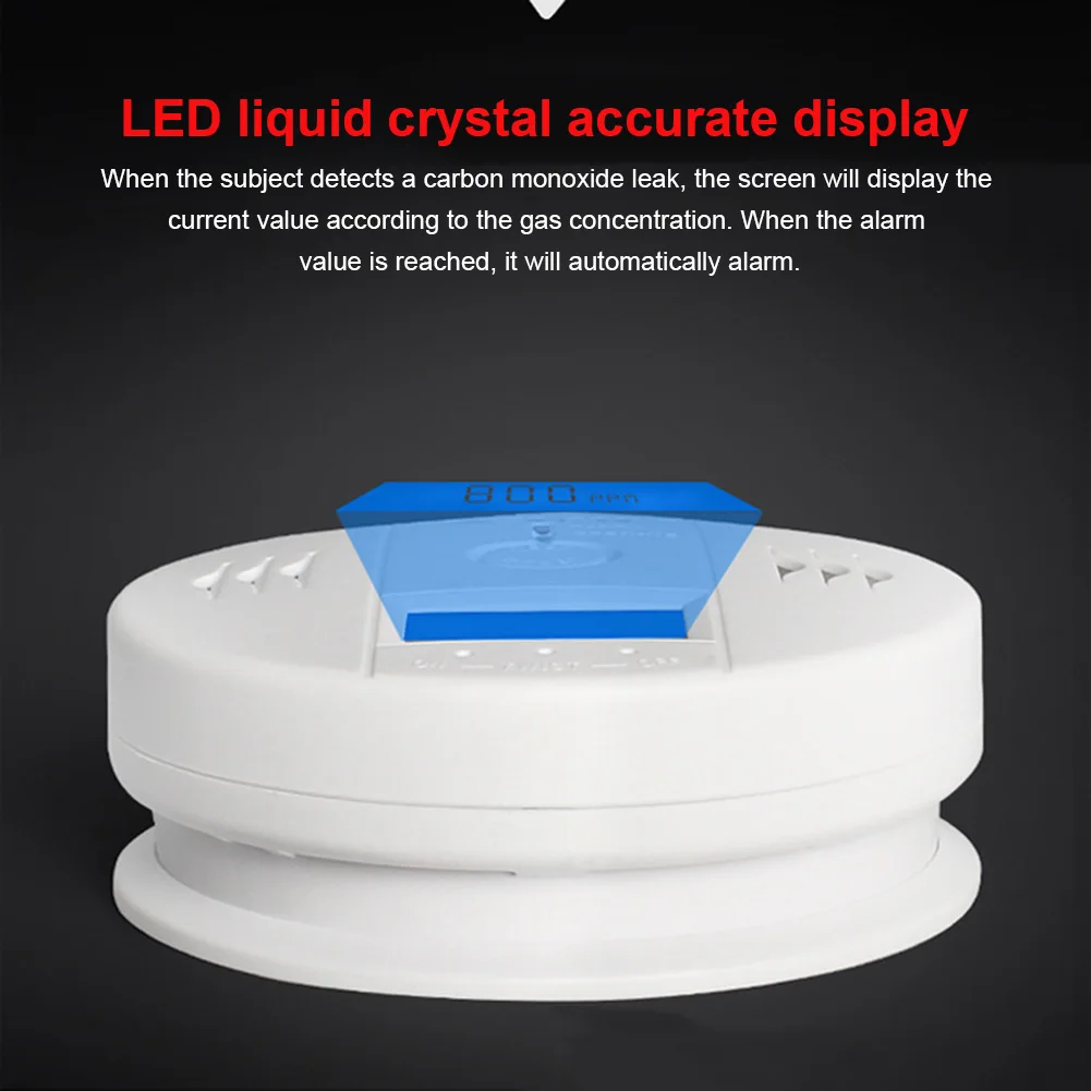 

LCD CO Carbon Monoxide Smoke Detector Alarm Poisoning Gas Warning Sensor Monitor Device S288