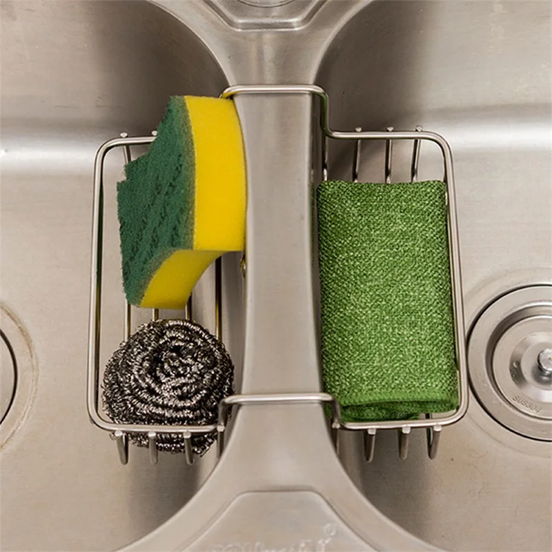 

Stainless Steel Double Sink Rack Caddy Hanging Basket Kitchen organizer Storage Sponge Kitchenware for Kitchen Accessoire