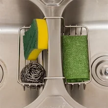 Stainless Steel Double Sink Rack Caddy Hanging Basket Kitchen organizer Storage Sponge Kitchenware for Kitchen Accessoire