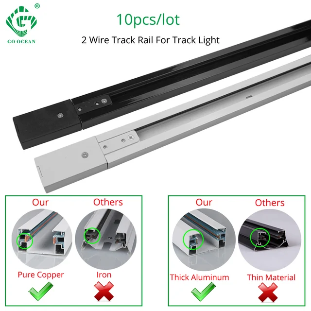 Track Rail 1m Light Ing Aluminum 1 Meter 2 Wire Connector Track Rail 1m Light Ing Aluminum 1 Meter 2 Wire Connector System Tracks Fixture Black