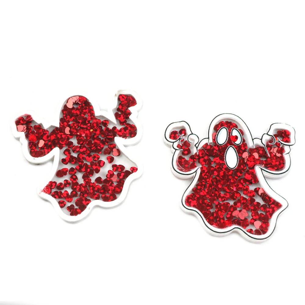 

David accessories 5PCS Skull Pumpkin Halloween Sequins Quicksand Liquid Acrylic DIY Phone Cover Party Decoration Craft,5Yc6867