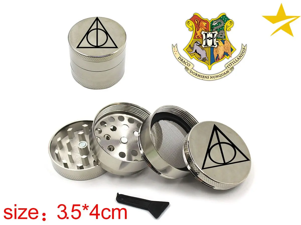 

Giancomics 4-layers Tobacco Grinder Harri Potter Stainless Steel Smoke Grinder Spice Herbal Herb Weed Accessories Mens Gifts