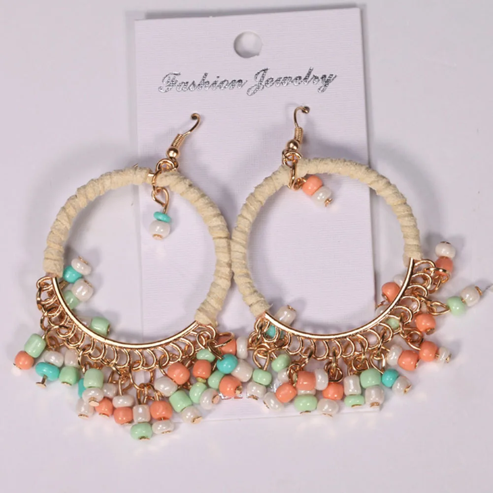 Wholesale Bohemian Big Earrings For Women, Beads Tassel Earringsin