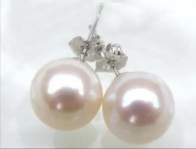 Free shipping 14 solid white gold 10-11mm AAA+++ perfect round white south sea pearl earrings Free shipping 14 solid white gold 10-11mm AAA+++ perfect round white south sea pearl earrings