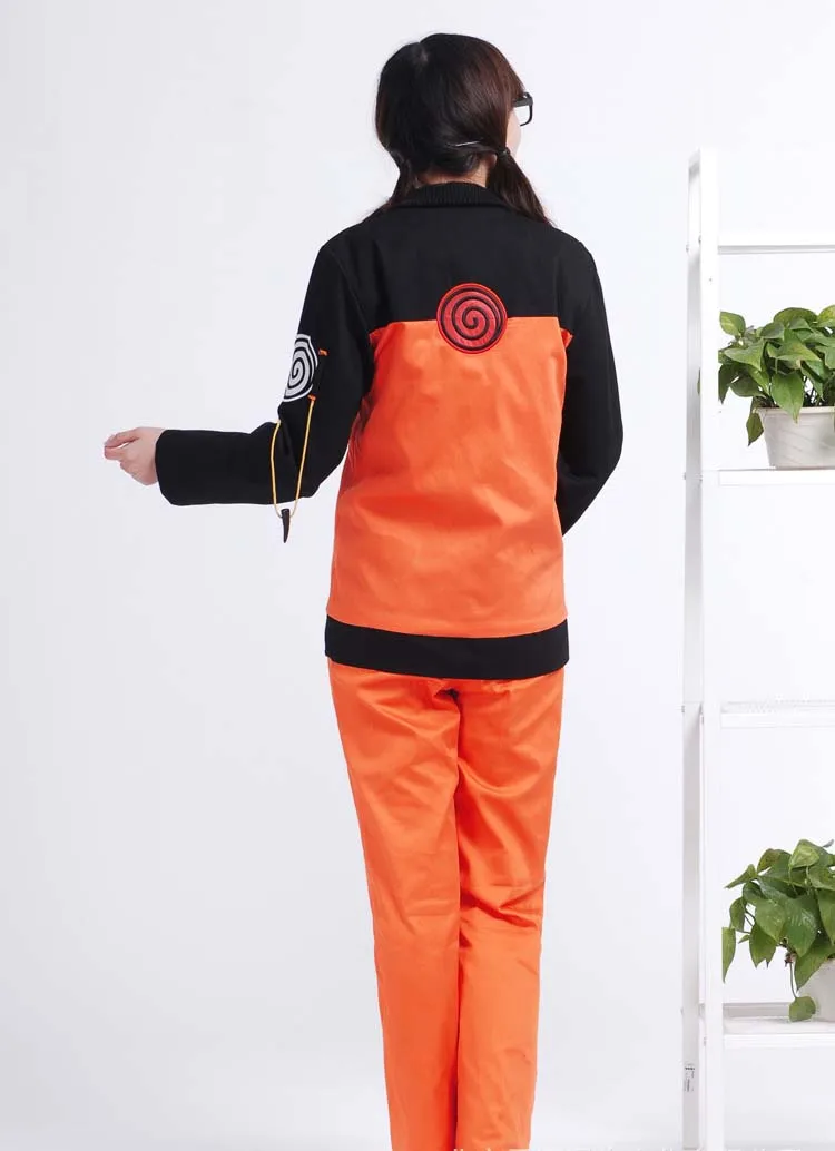 Billige Volle Set Naruto Uzumaki Naruto Cosplay kostüm Shippuden Uzumaki Naruto 2nd Outfit Uniformen Set mit Stirnband Halloween Kostüm