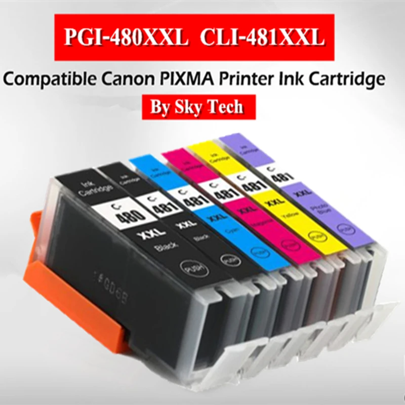 

NEW Compatible Ink Cartridges For PGI480XXL CLI481XXL , For Canon Pixma TR7540 / TR8540 / TS6140 / TS8140 / TS9140 etc