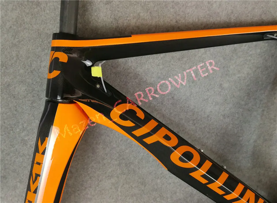 T1000 3K/1K CARROWTER bicycle Frameset Orange-Black Fluo Cipollini NK1K carbon road bike frame with BB68/BB30 Matte/Glossy