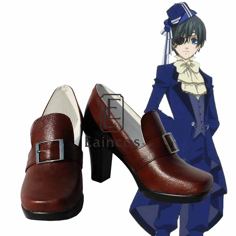 黒執事シエル ファントムハイヴコスプレ誕生日パーティーの靴ブラック ブラウンカスタマイズサイズ Size 36 Shoe Size 11 Bridal Shoesshoes Lace Wedding Dress Aliexpress