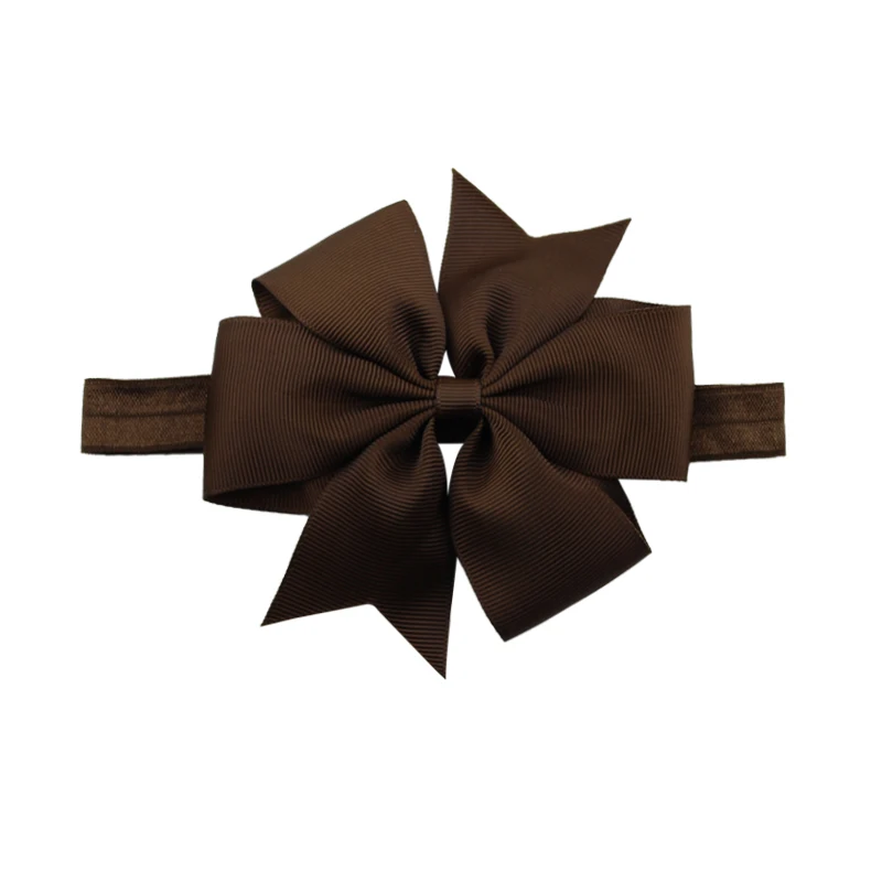 20 Colors Children Solid Ribbon Hair Bow Headbands Hair Accessories bandeau bebe fille kids Bowknot Hair bands Hair Ties (2)