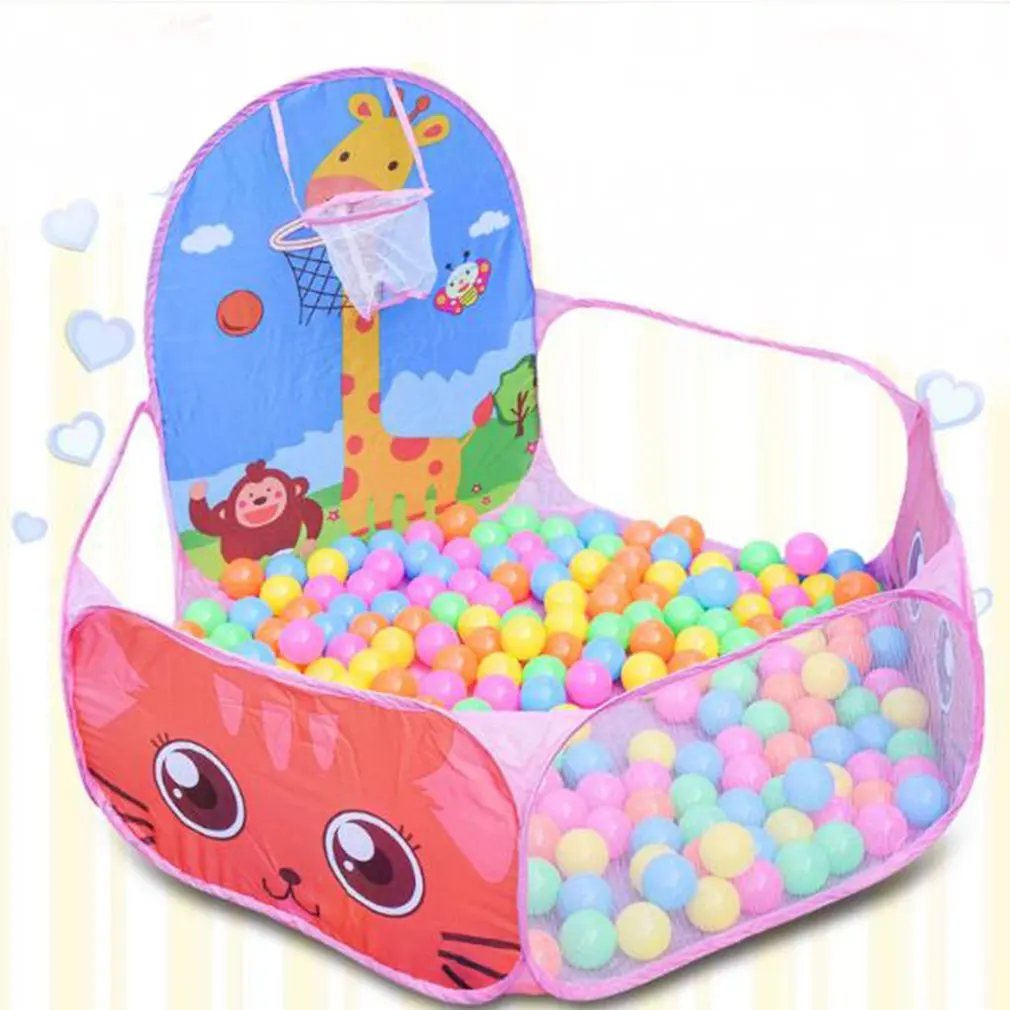 

120cm Children's Cartoon Animal Collapsible Ocean Ball Pool with shooting frame marine ball Playpen folded storage wave Tent