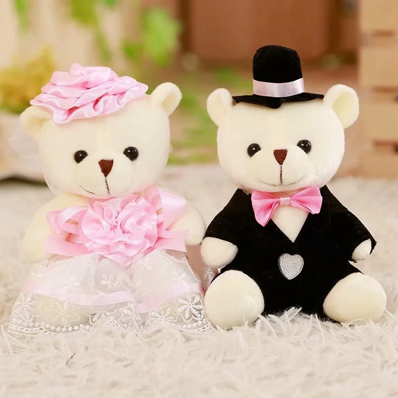 

Wholesale 20 Pairs (40 Pcs) A Lot 18 Cm Wedding Teddy Bears Plush Toy Wedding Party Decoration Wedding Ceremony Souvenir