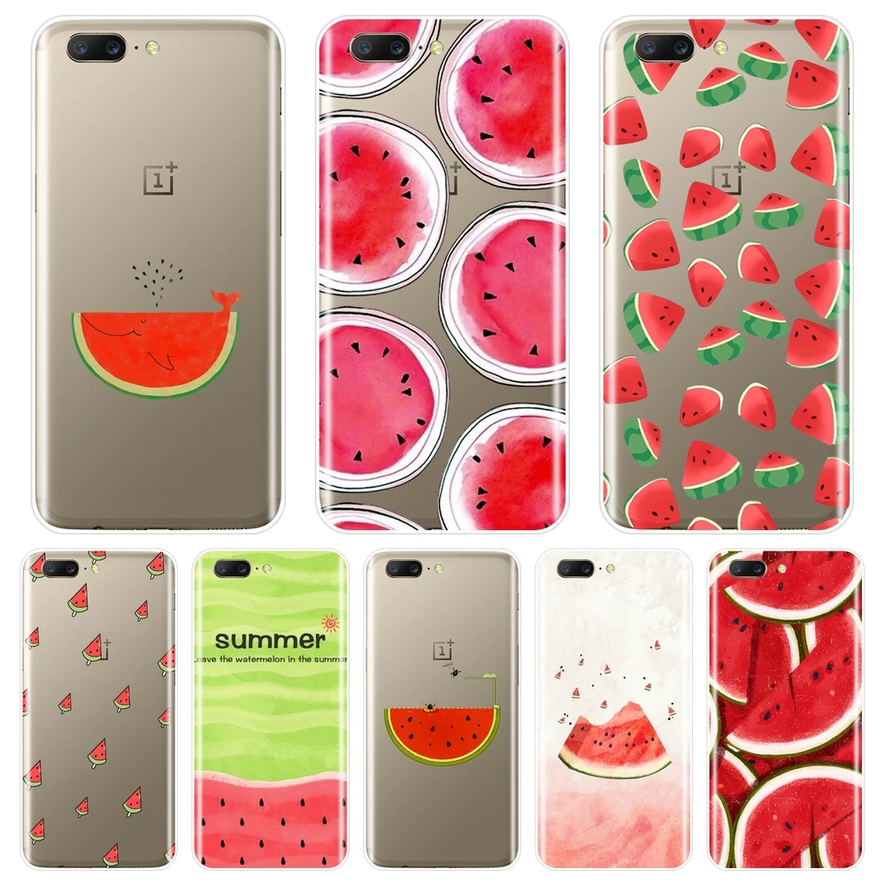 

Back Cover For OnePlus 6 6T 5 5T 3 3T Soft Silicone Watermelon Fruits Funny Summer Red Phone Case For One Plus 3 3T 5 5T 6 6T