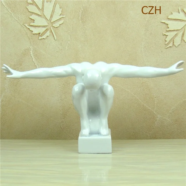 Абстрактная скульптура для дайвинга ручной работы из смолы, Статуя Свободы мух, мужской боди-арт, персонаж, декор для гостиной, ремесло, орнамент