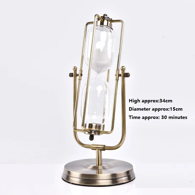 Creative metal Colorful Hourglass Sandglass Sand Clock Timers Wooden Frame Creative Gift Modern Home Decorations Ornaments