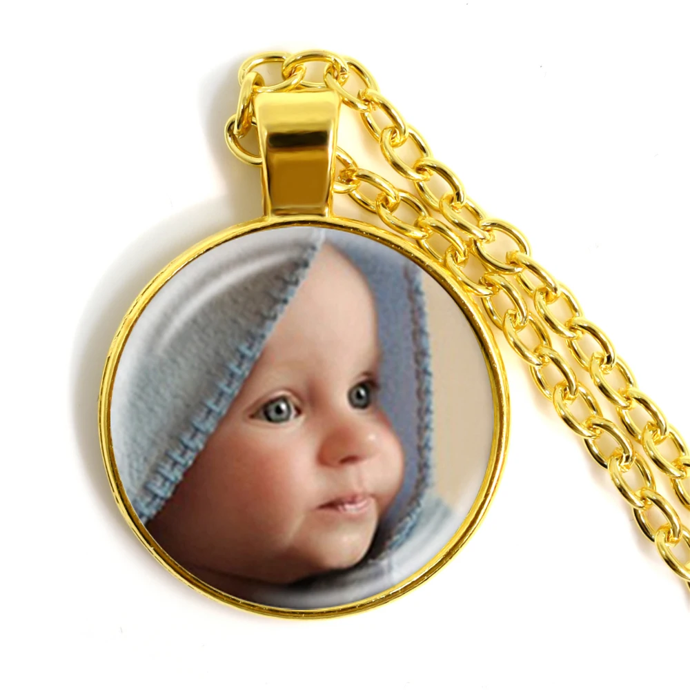 Персонализированное ожерелье на заказ, фото для мамы, папы, ребенка, дедушки, родителей, индивидуальный дизайн, фото, подарок для семьи, Подарок на годовщину