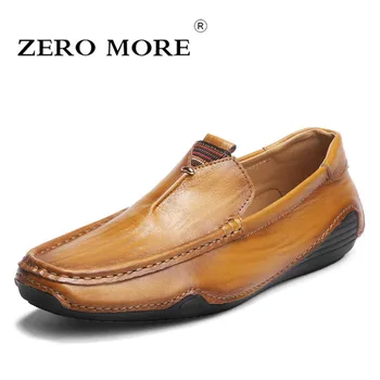 

ZERO MORE Fashion Men Shoes 2019 Casual Spring Slip On Split Leather Men Loafers Sewing Solid Men's Shoes Drivings Hot Sales